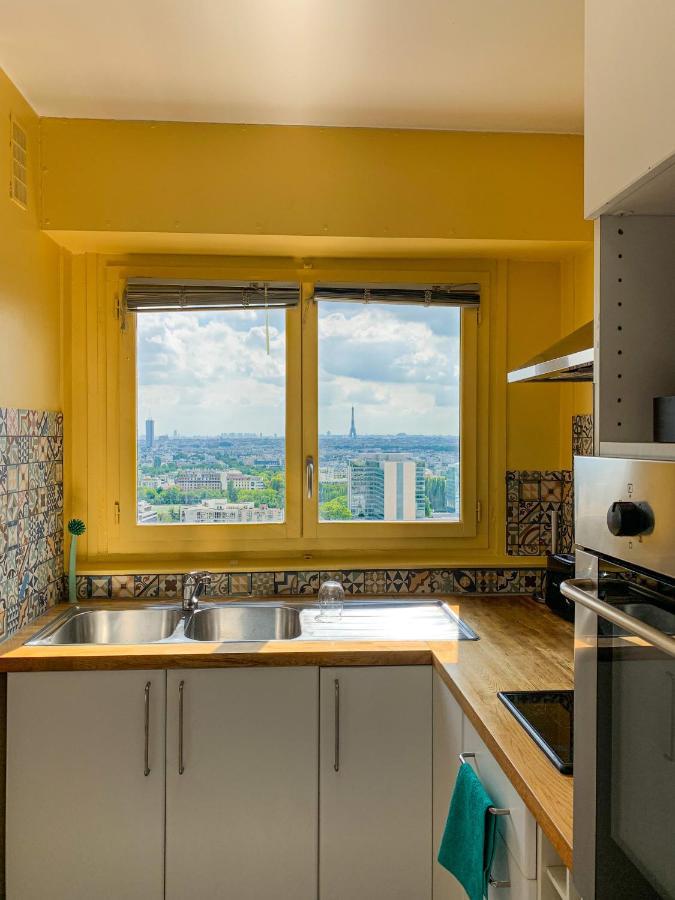 Vue panoramique sur Paris : Sublime appartement au centre de Courbevoie Extérieur photo