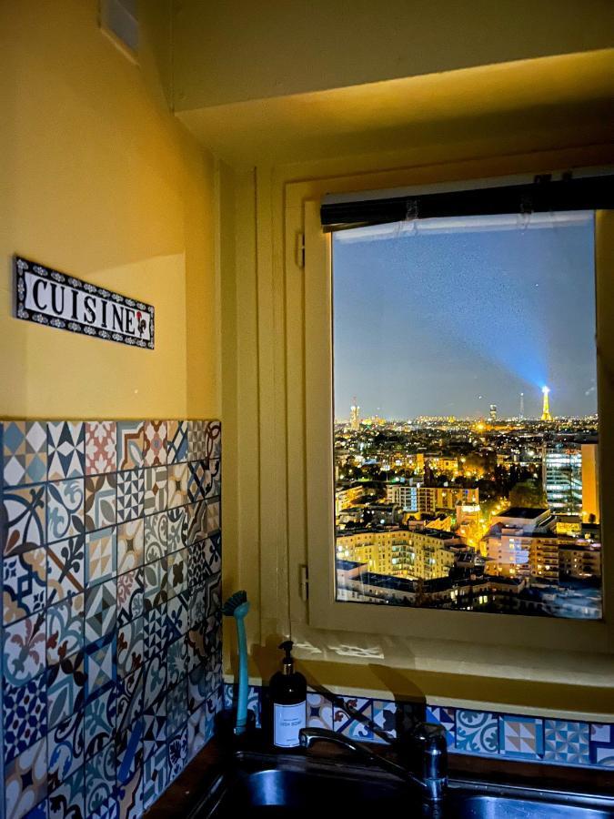 Vue panoramique sur Paris : Sublime appartement au centre de Courbevoie Extérieur photo